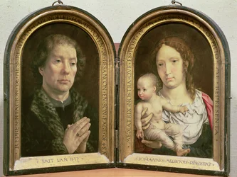 Carondelets Diptykon; (LtoR) Portræt af Jean Carondelet (1469-1545) Dekan for Besancon-kirken og rådmand for Charles V; Madonna and Child, 1517 (se også 210362 og 210363)